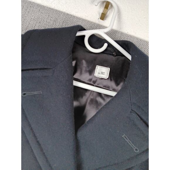 Navy Issue Pea Coat Womens 16 Short Dark Navy Wool Cropped Short Double Breasted - Picture 4 of 13